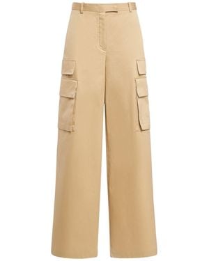 Versace Pantaloni cargo larghi in gabardina di cotone - Neutro
