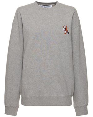 JW Anderson Felpa puffin in jersey di cotone - Grigio