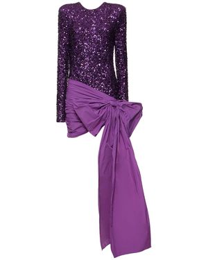 ROTATE BIRGER CHRISTENSEN Robe Courte À Nœud Oversize - Violet