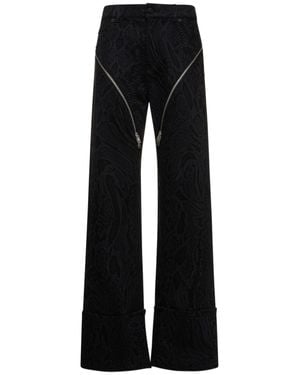 Mugler Jeans vita alta snake in denim / zip - Nero