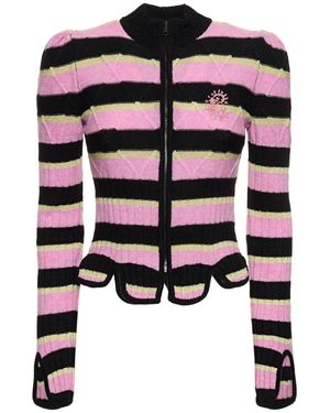 Cormio Maglia divna in misto lana con ricami - Nero
