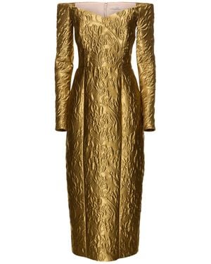 Emilia Wickstead Off-shoulder Burleigh Midi Dress - Metallic