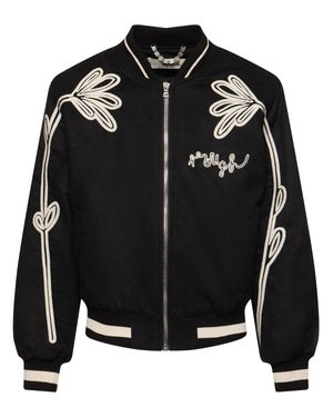 ROUGH Uomo Giacca Varsity Floral - Nero