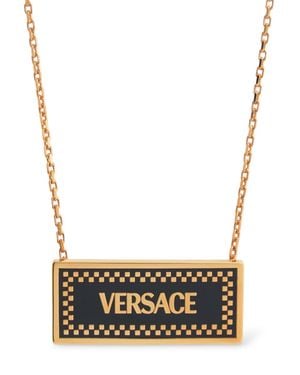 Versace Collana in metallo smaltato con logo - Metallizzato