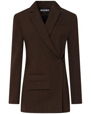 Jacquemus Donna Blazer La Veste Tibau Dopiopetto - Marrone