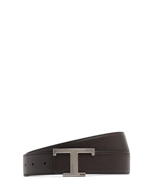 Tod's Homme Ceinture En Cuir À Logo T 3,5 Cm - Blanc