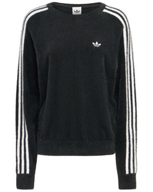 adidas Originals Femme Holiday Fluffy Knit Tech Sweater - Noir