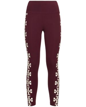 Tory Sport Logo 7/8 Compression Leggings - Red