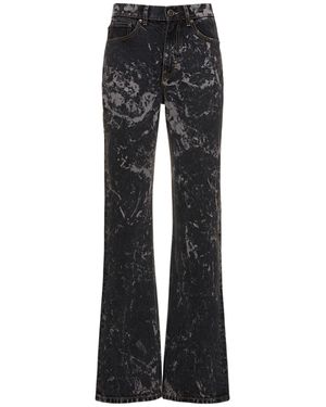 ROTATE BIRGER CHRISTENSEN Jeans Dritti Con Lavaggio Acido - Nero