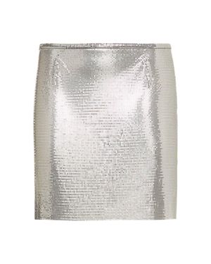 Rabanne Mujer Minifalda De Malla - Blanco
