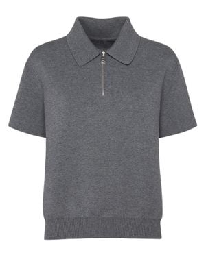 KHAITE Top guillame in maglia di misto cotone - Grigio
