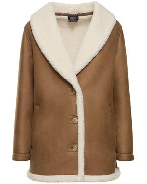 A.P.C. Mujer Abrigo De Shearling Sintético - Marrón