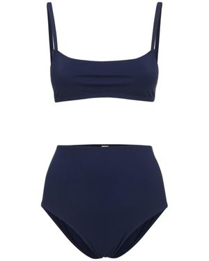 Lido Bralette undici e bikini a vita alta - Blu