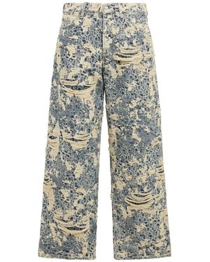 Acne Studios Uomo Jeans 1981 Con Distressed Monogram - Blu