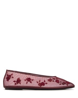 Magda Butrym Femme Ballerines Plates Brodées 10 Mm - Rouge