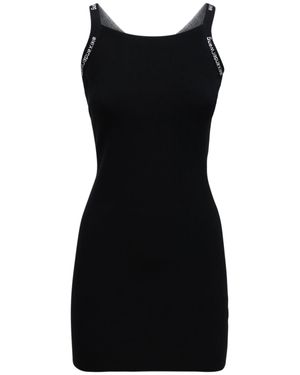 Alexander Wang Vestito Stretch Con Logo - Nero