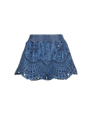 Ermanno Scervino Mujer Shorts De Denim De Algodón - Azul