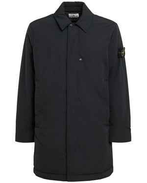Stone Island Micro Twill Long Coat - Black