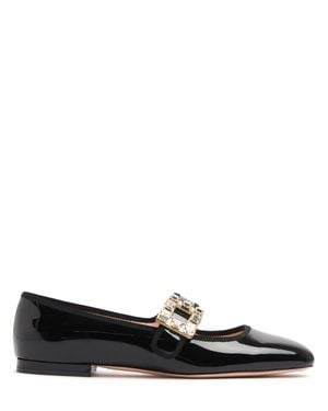 Roger Vivier Zapatos Planos Tres Vivier De Charol 10mm - Negro
