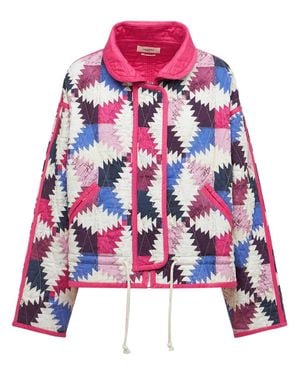 Isabel Marant Hazzle Padded Cotton Patchwork Jacket - Red