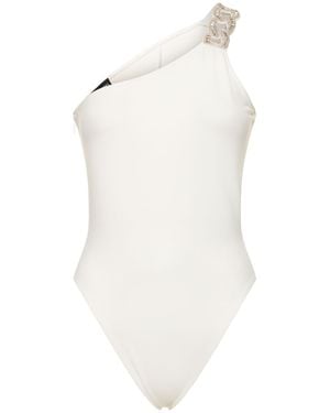 David Koma Body monospalla / catena di cristalli - Bianco