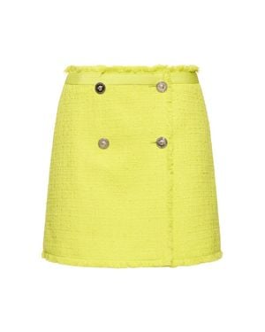 Versace Minigonna in tweed di misto cotone - Giallo