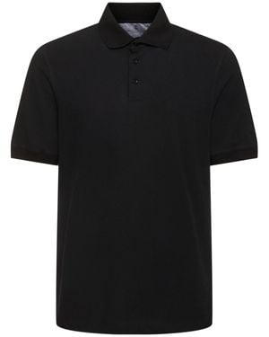 Brunello Cucinelli Polo in cotone piqué - Nero