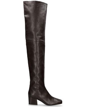 Lemaire Cuissardes in pelle 55mm - Nero
