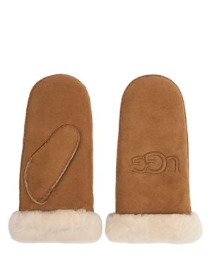 UGG Logo Embroidered Mittens - Natural