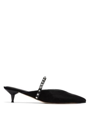 McQueen Femme Mules En Cuir Clouté - Noir