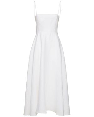 Reformation Femme Robe Mi-Longue En Lin Monette - Blanc