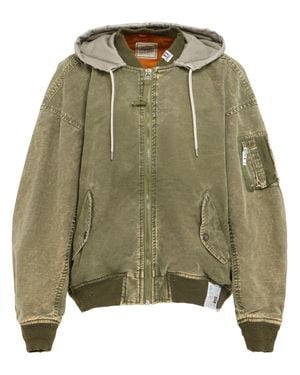 Maison Mihara Yasuhiro Hombre Chaqueta Doble Capa Con Capucha - Verde