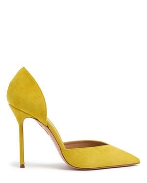 Aquazzura Décolleté uptown in camoscio 105mm - Metallizzato