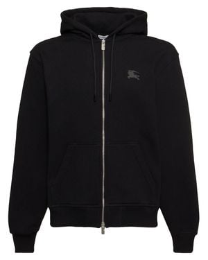 Burberry Homme Sweat-Shirt Zippé En Coton À Capuche - Noir
