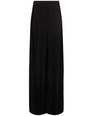 Mugler Donna Pantaloni A Gamba Larga Con Pince - Nero