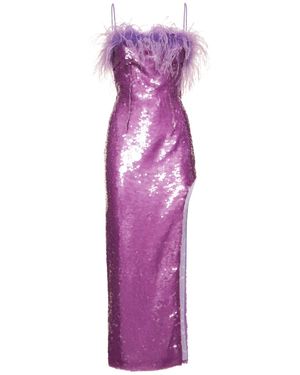 GIUSEPPE DI MORABITO Robe courte en sequins et plumes - Violet