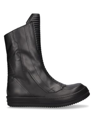 Rick Owens Sneakers high top biker in pelle - Nero