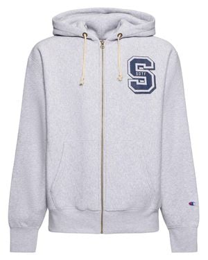 Champion Hombre Sudadera Con Capucha Y Cremallera - Gris