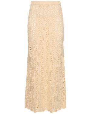THE GARMENT Gonna egypt in lino e cotone crochet - Neutro