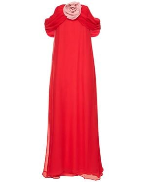Bernadette Antwerp Daffodil Silk Long Dress - Red