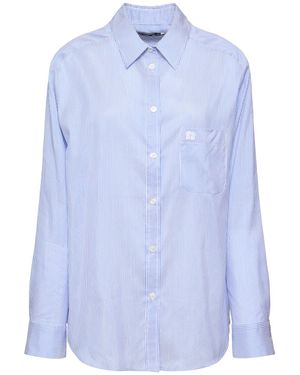 Blazé Milano Catalina Anabas Striped Silk Blend Shirt - Blue