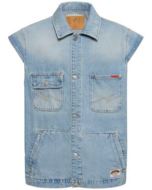 Martine Rose Cotton Denim Vest - Blue