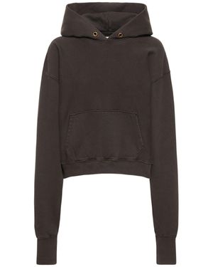 Les Tien Felpa cropped con cappuccio - Nero