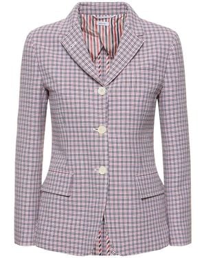 Thom Browne Giacca in crepe di cotone check - Viola
