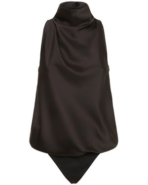 ANDAMANE Body susanna in raso morbido - Nero