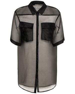 St. Agni Camicia in organza di seta trasparente - Nero
