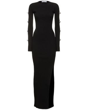 Mach & Mach Vestito maxi in maglia stretch / decorazioni - Nero