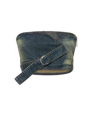 CANNARI CONCEPT Cotton Denim Bandeau Top W/ D-ring - Blue