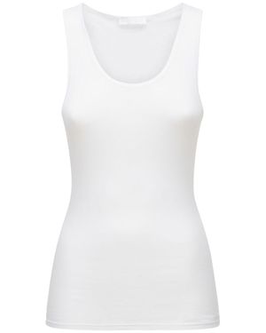 Wardrobe NYC Tank Top In Jersey Di Cotone A Costine - Bianco