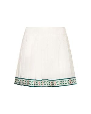 CASABLANCA Minigonna in twill di seta - Bianco